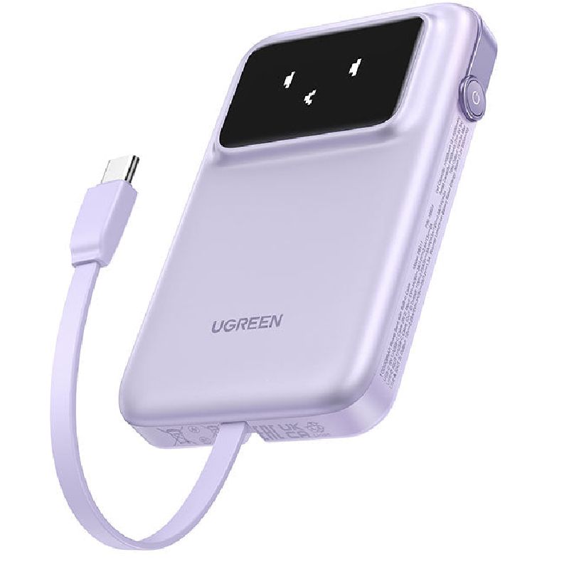 UGREEN PB511 Uno External Battery, 10000mAh, 30W, QC + PD, 1 x USB-A - 2 x USB-C, Purple