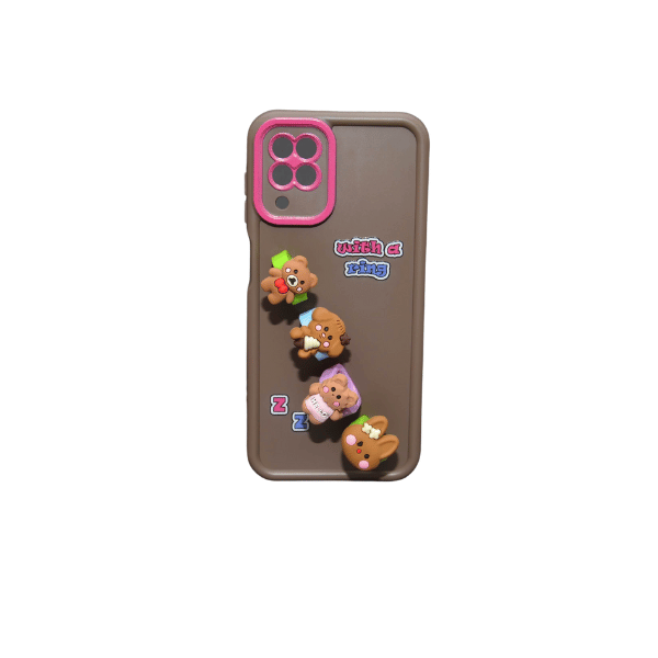 جراب سيليكون كرتوني مزود بحلقات لهاتف سامسونج A12