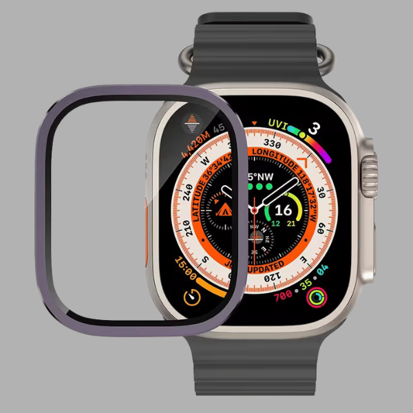 For Apple Watch Ultra 49 mm Screen Protector with Metal Frame