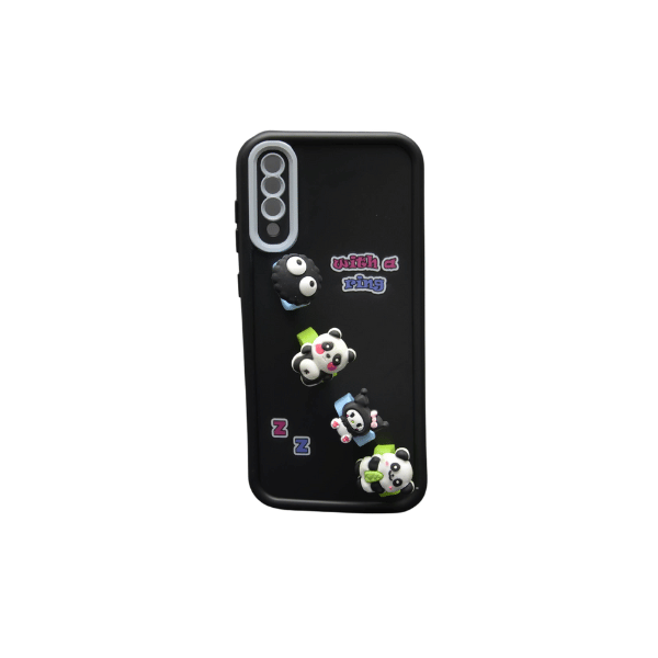 جراب سيليكون كرتوني مزود بحلقات لهاتف سامسونج A70