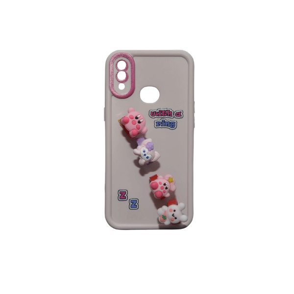 جراب سيليكون كرتوني مزود بحلقات لهاتف سامسونج A10S