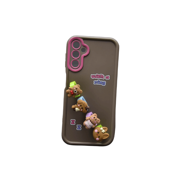 جراب سيليكون كرتوني مع حلقات لهاتف Samsung A14