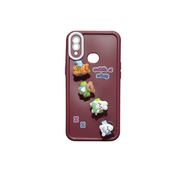 جراب سيليكون كرتوني مزود بحلقات لهاتف سامسونج A10S