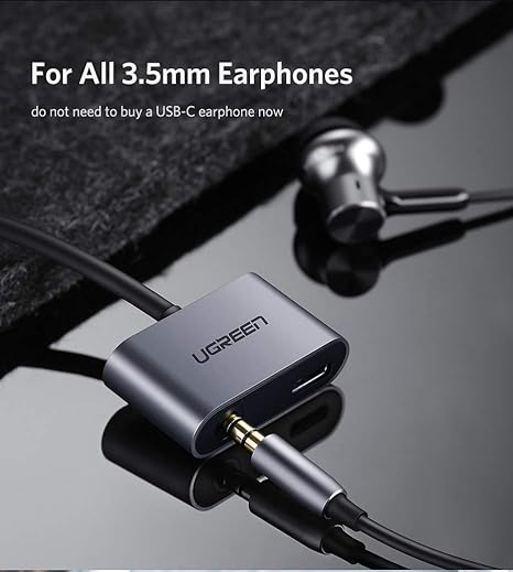 محول صوت USB-C إلى 3.5 ملم من UGREEN باللون الرمادي - CM231