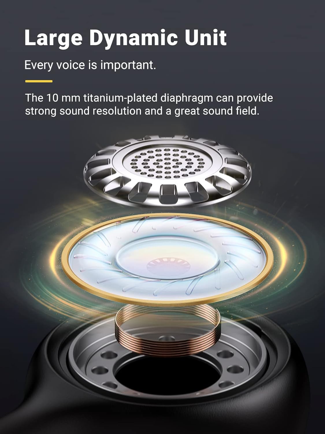 سماعات أذن سلكية UGREEN EP103 بمقبس 3.5 ملم باللون الأسود