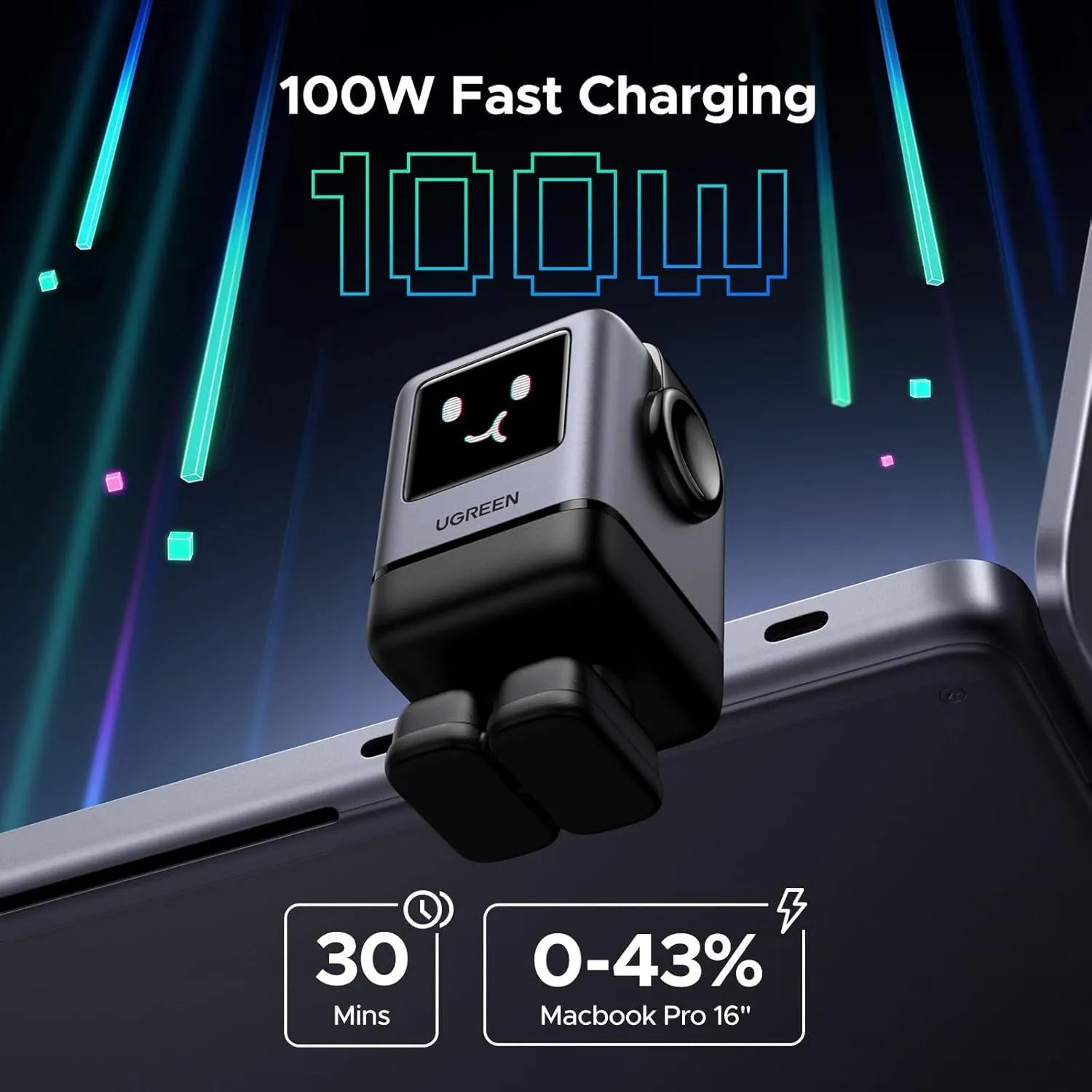 UGREEN Uno USB-A + USB-C Wall Charger, 4 Ports, 100 Watt, Grey - X688