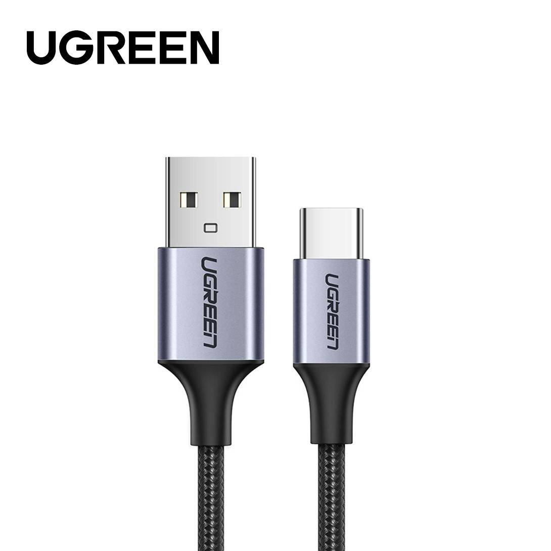 كابل USB-A إلى USB-C من UGREEN مضفر من الألومنيوم مطلي بالنيكل بطول 2 متر (أسود) -US288