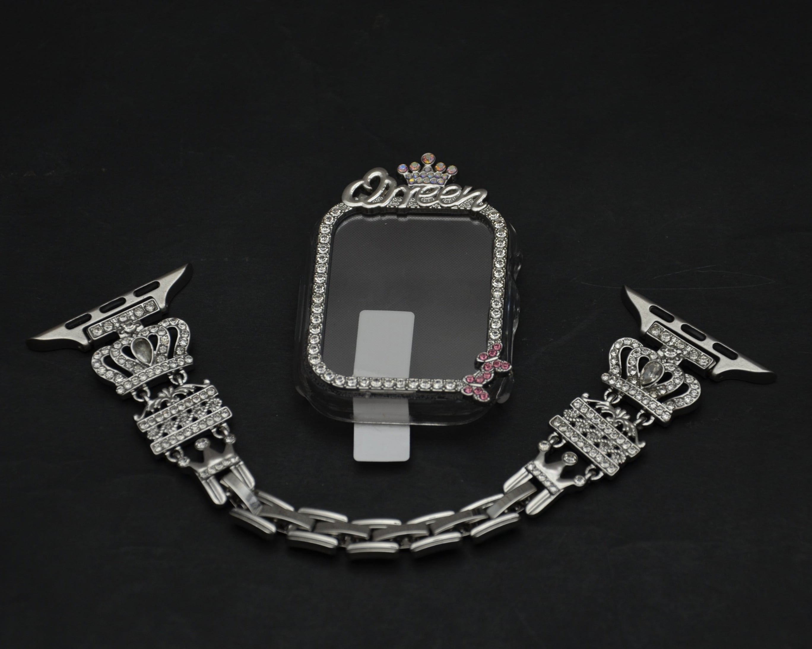 سوار معدني من الفولاذ المقاوم للصدأ لساعة Apple Watch مع غطاء 42-44-45 -49 مم ML