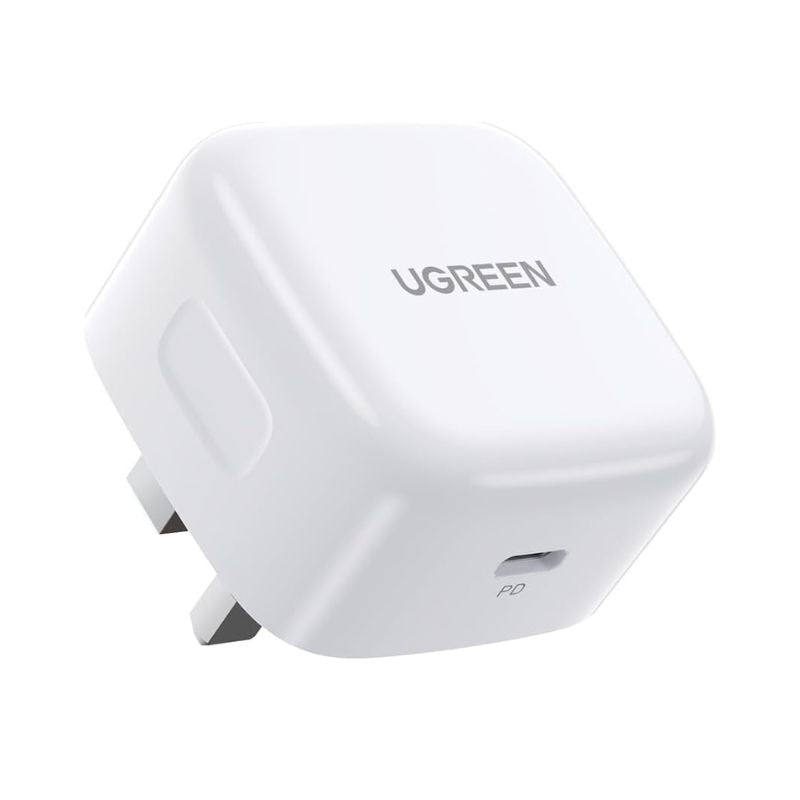 UGREEN 20W USB C Plug Supports Max 20W PD Fast Charger UK White