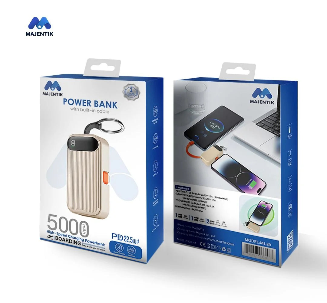 Majentik Power Bank MJ-29/ 5000 mah -PD 22.5 W+ 15W