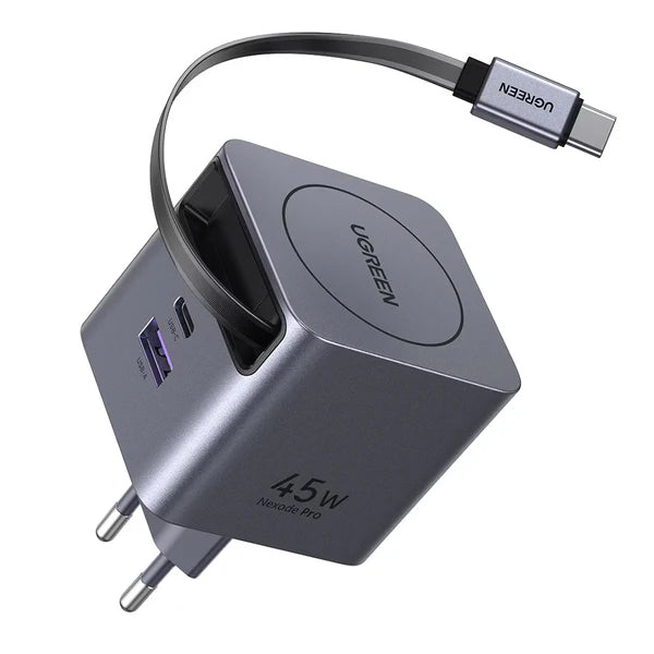 UGREEN 45W GaN Fast Charger with Retractable Cable (X614)