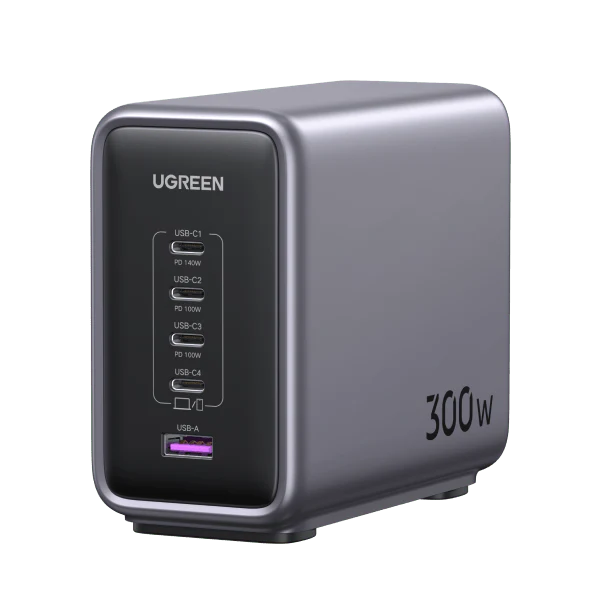 شاحن سطح المكتب السريع UGREEN 300 واط 1*USB-A+4*USB-C - CD333