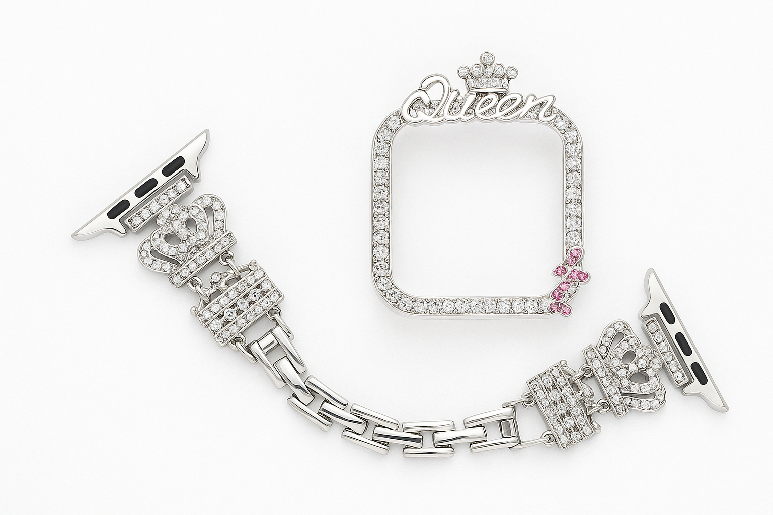 سوار معدني من الفولاذ المقاوم للصدأ لساعة Apple Watch مع غطاء 42-44-45 -49 مم ML