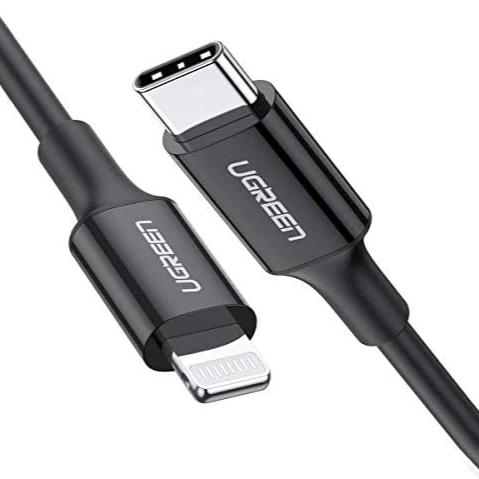 كابل UGREEN USB-C إلى Lightning للشحن السريع
 كابل 2 متر أسود-US171