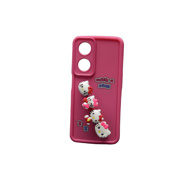 جراب سيليكون كرتوني مع حلقات لهاتف Oppo A98