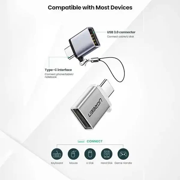 [6957303852833] UGREEN Type C to USB-A Adapter Cable with Lanyard