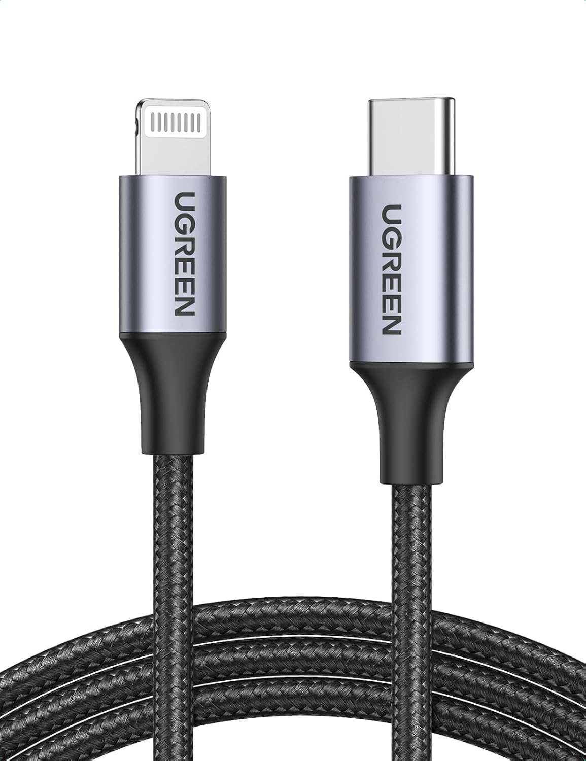 كابل UGREEN USB-C إلى Lightning للشحن السريع
 كابل 1 متر رمادي -US304