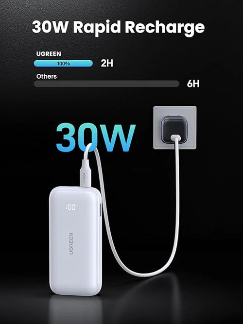 بطارية UGREEN 10000mAh للشحن السريع ثنائي الاتجاه
 باور بانك 30 وات-PB208