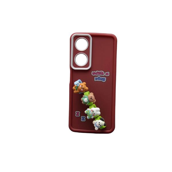 جراب سيليكون كرتوني مع حلقات لهاتف Oppo A98