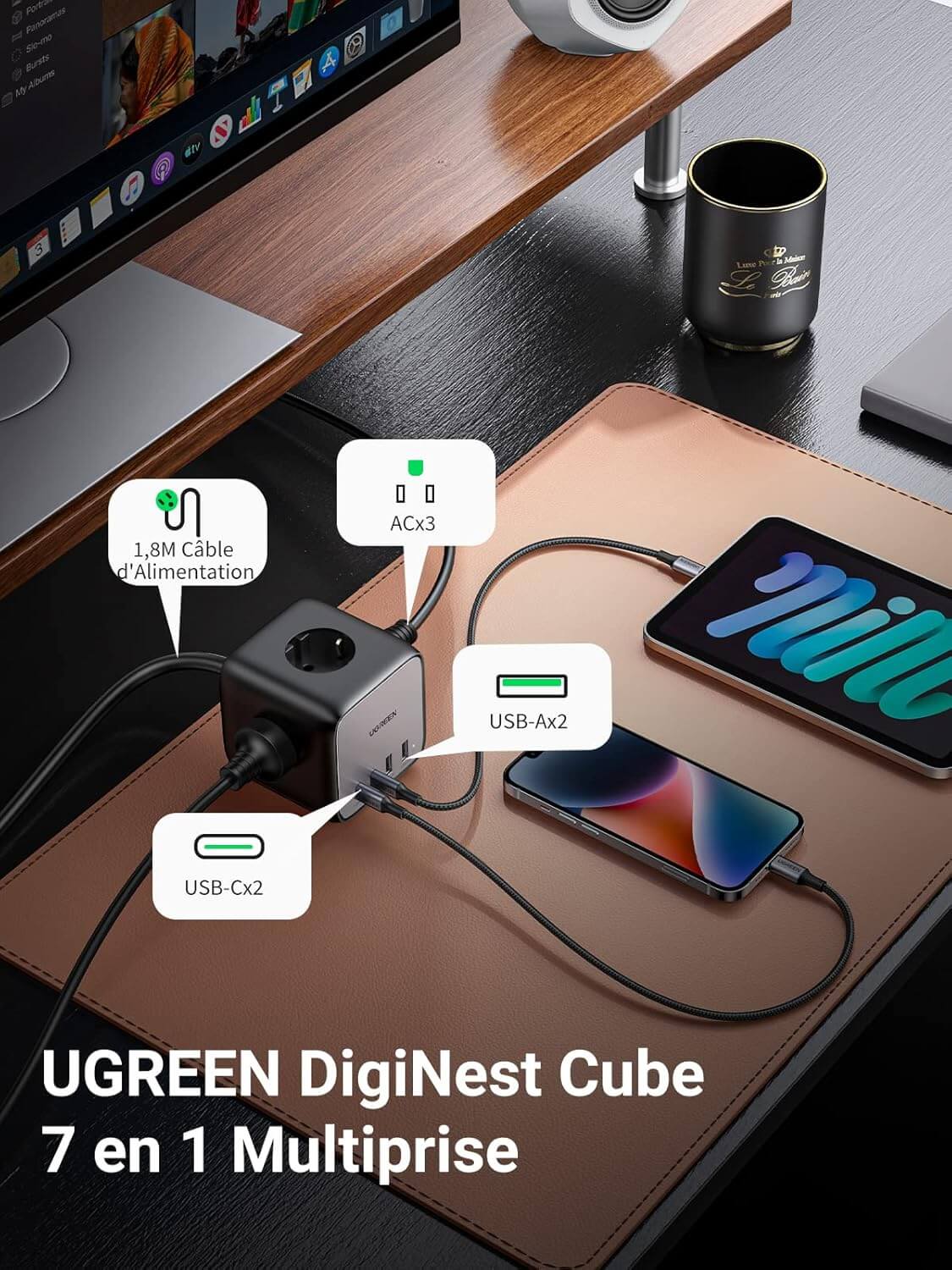 مكعب DigiNest من UGREEN بقوة 65 وات 7 في 1
 ستيكردوس -CD268