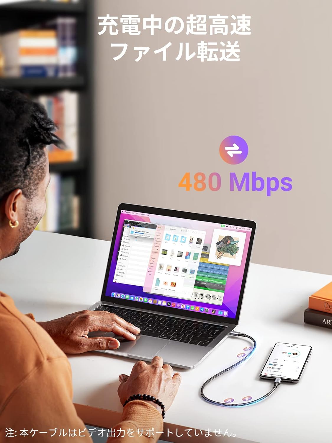 [6957303874293] كابل UGREEN USB-C إلى USB-C بقوة 100W، مضفر، بطول 2 متر - أبيض