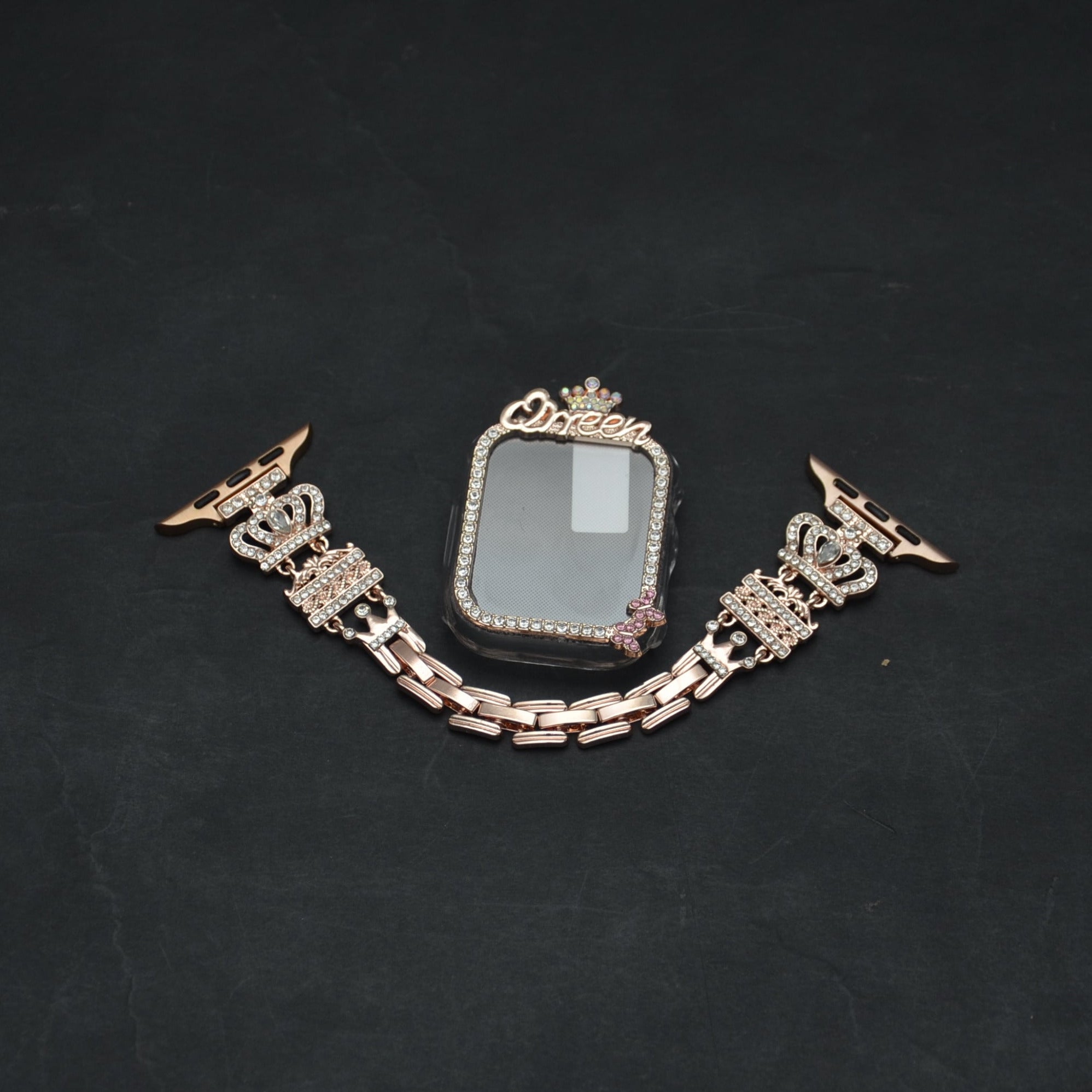 سوار معدني من الفولاذ المقاوم للصدأ لساعة Apple Watch مع غطاء 42-44-45 -49 مم ML