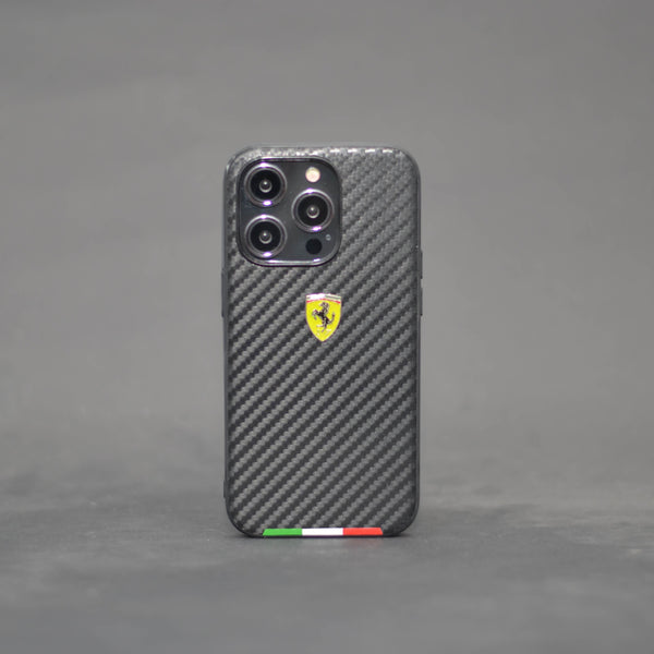 For iP 14 Pro Ferrari Carbon Fiber Covers