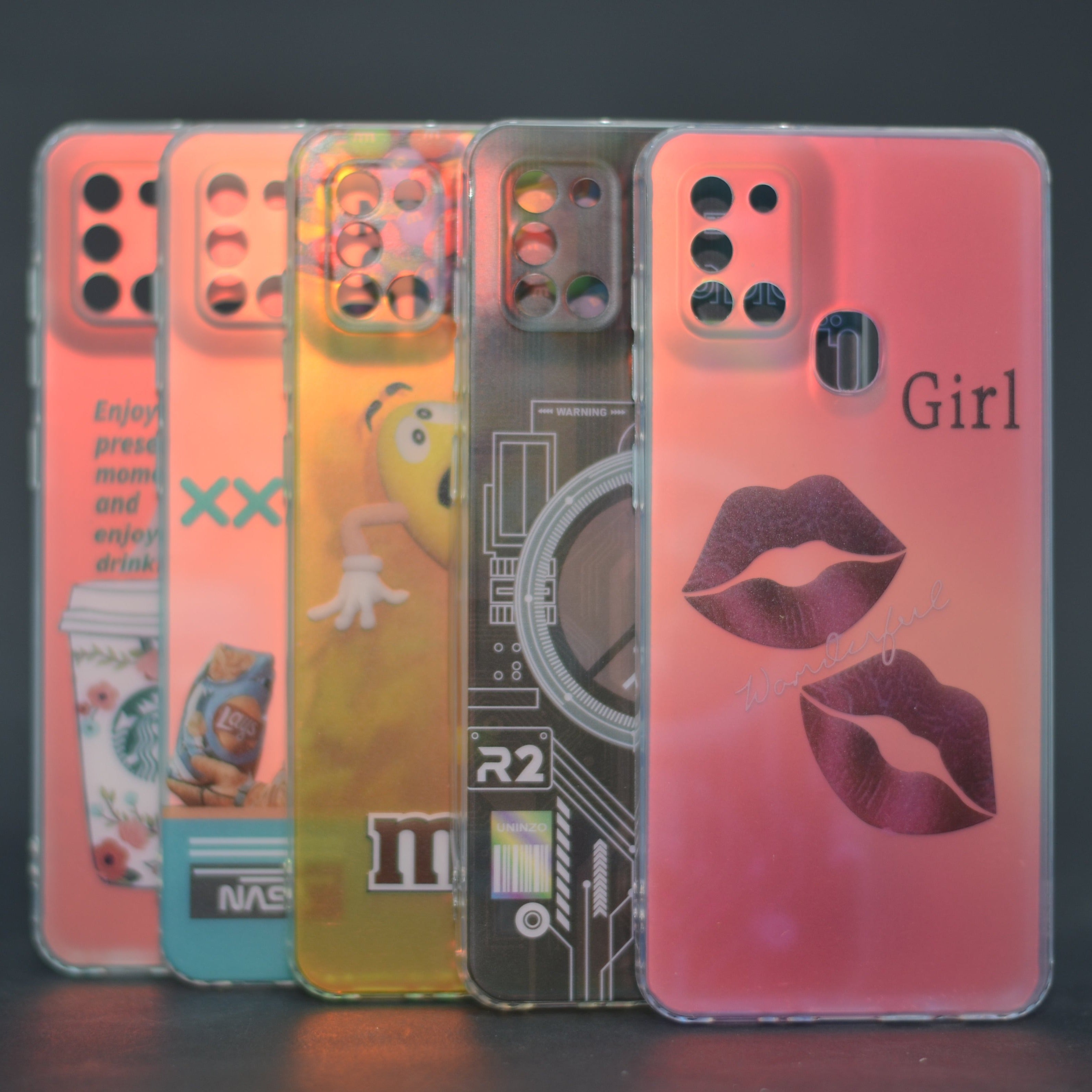 For A21s Samsung IDM Silicon Printed Covers