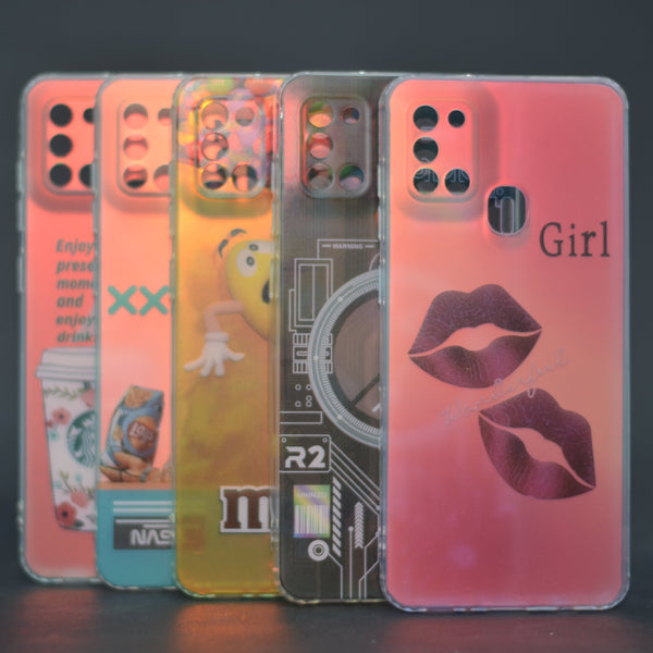For A21s Samsung IDM Silicon Printed Covers