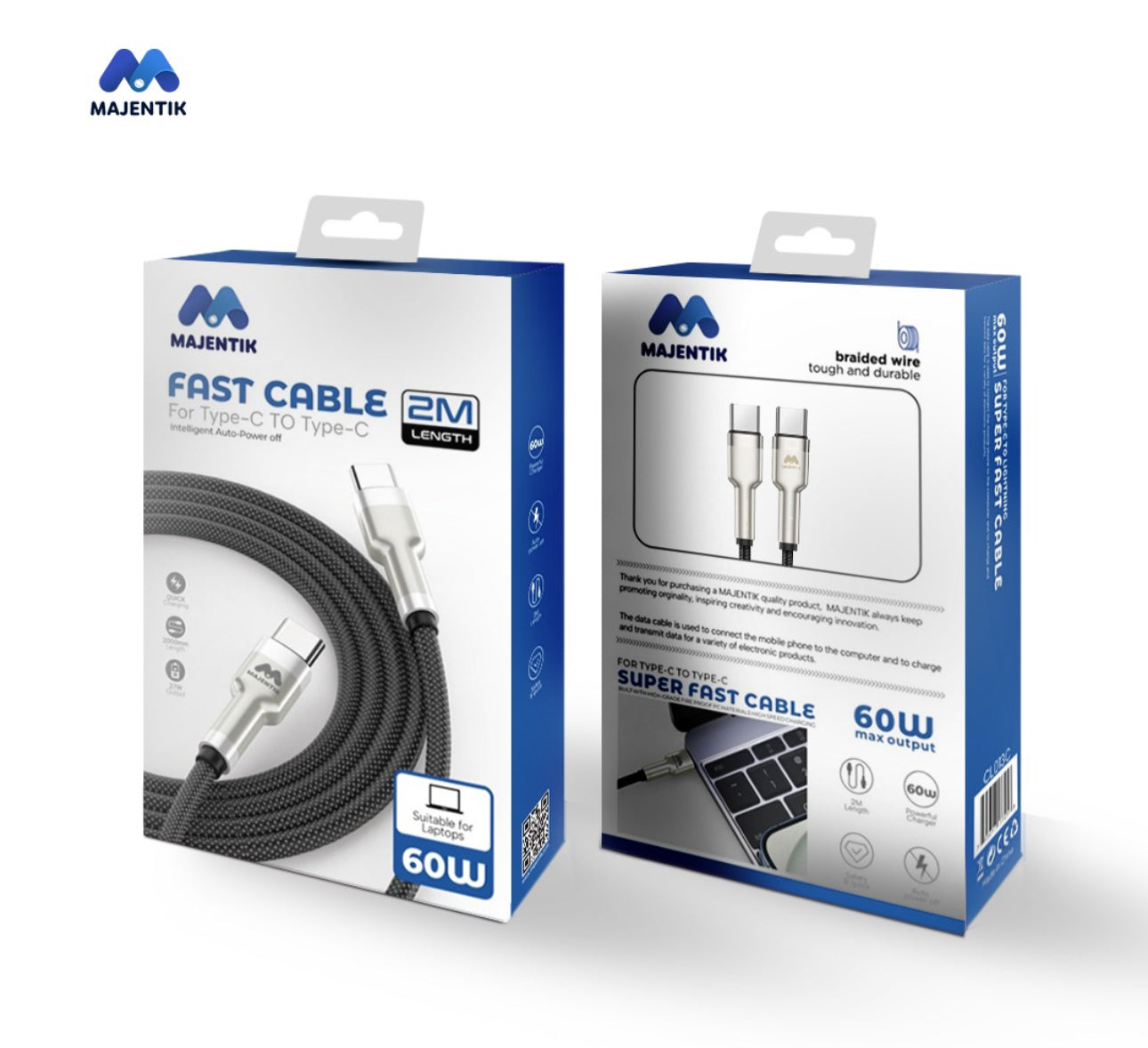 Majentik CL013 cable for type-c to type-c 2m 60w