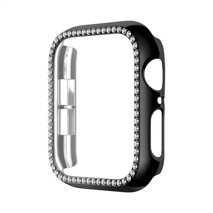 For Apple Watch Tempered Glass Film PC- Diamond Case 44 mm