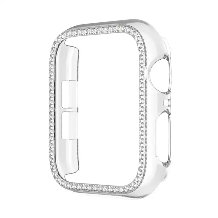 For Apple Watch Tempered Glass Film PC- Diamond Case 44 mm