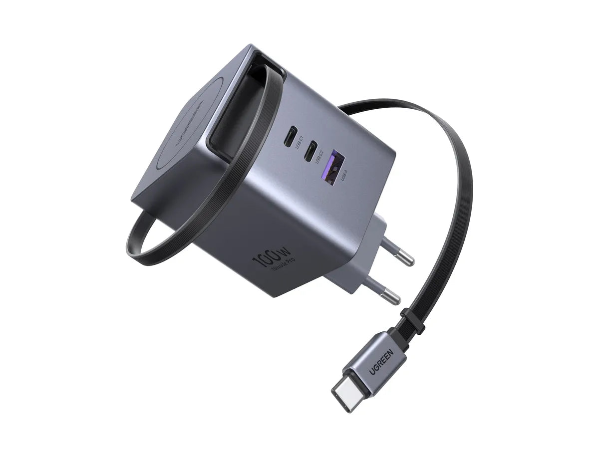 UGREEN 100W GaN Fast Charger with Retractable Cable