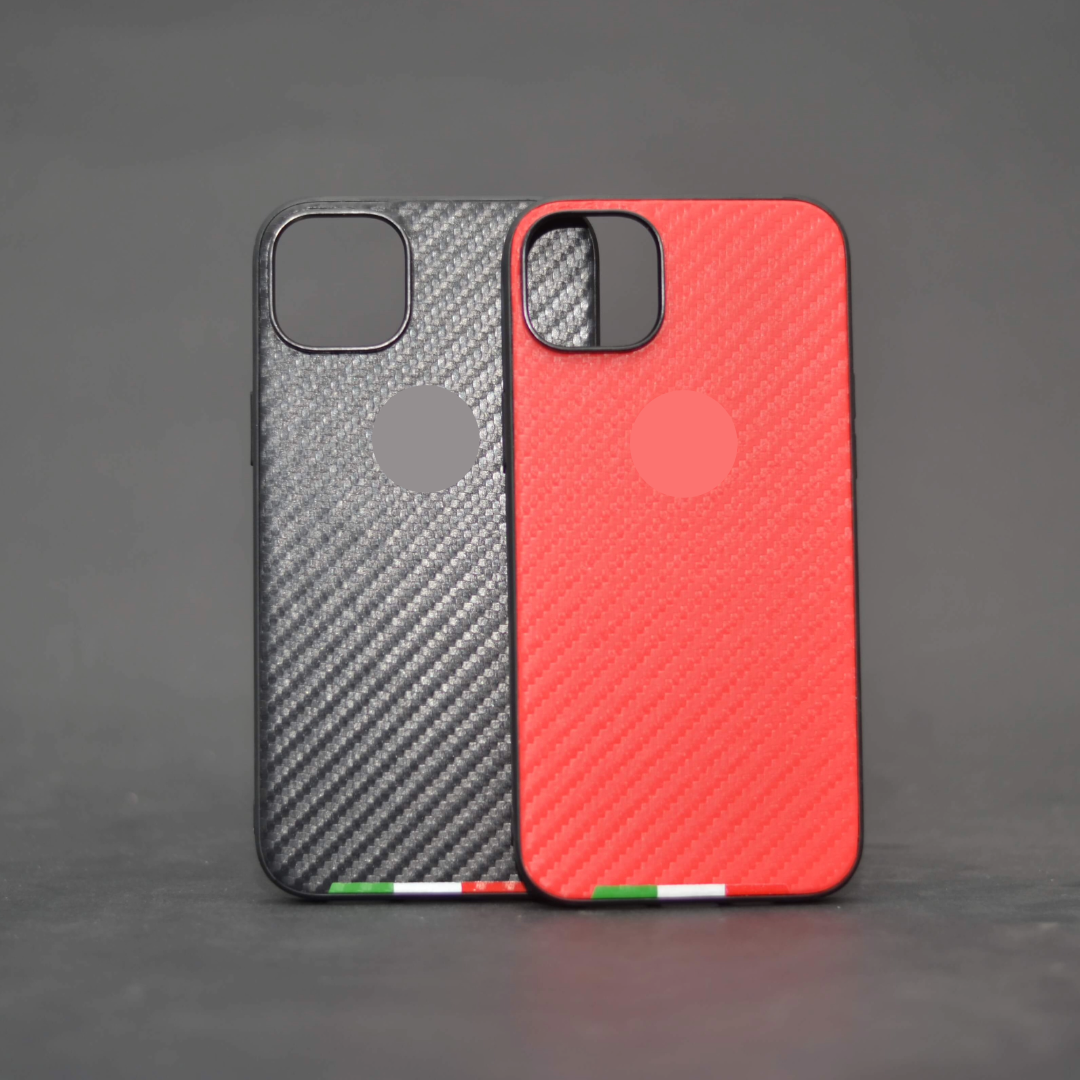 For iP 14 Plus Ferrari Carbon Fiber Covers