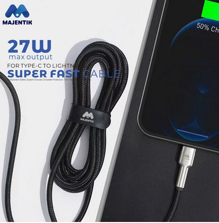 كابل ماجنتيك سريع من النوع سي إلى لايتنينج بطول 2 متر وقوة 27 واط