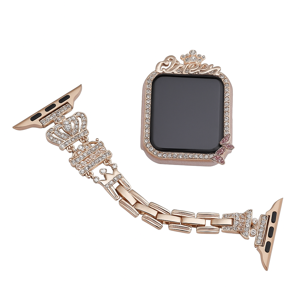 سوار معدني من الفولاذ المقاوم للصدأ لساعة Apple Watch مع غطاء 42-44-45 -49 مم ML