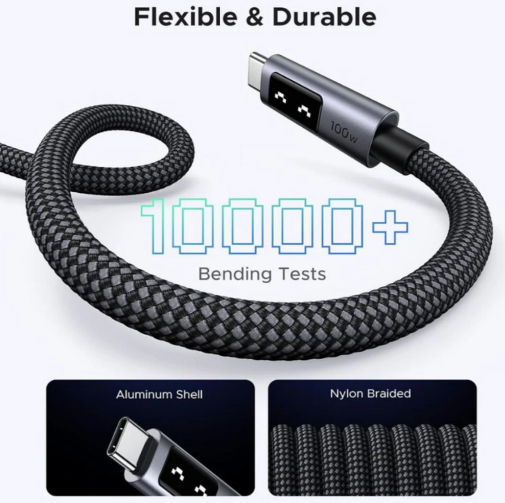 UGREEN USB-C to USB-C cable Uno L509 100W 0.5m black