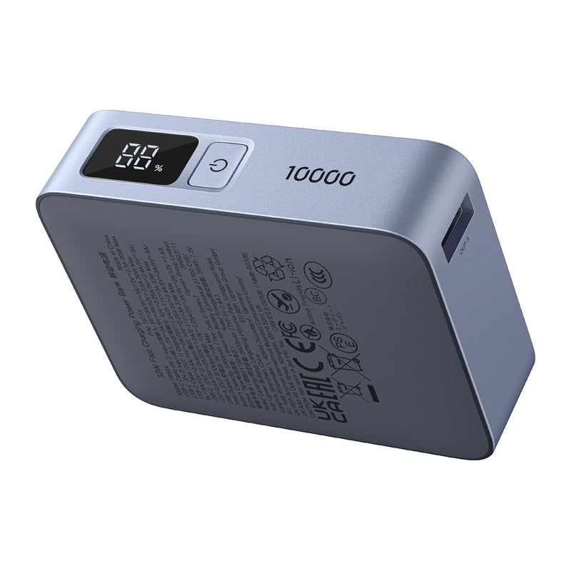 UgreenPB584 10,000mAh Power Bank, USB + USB-C, 33W, Built-in cable (Gray)