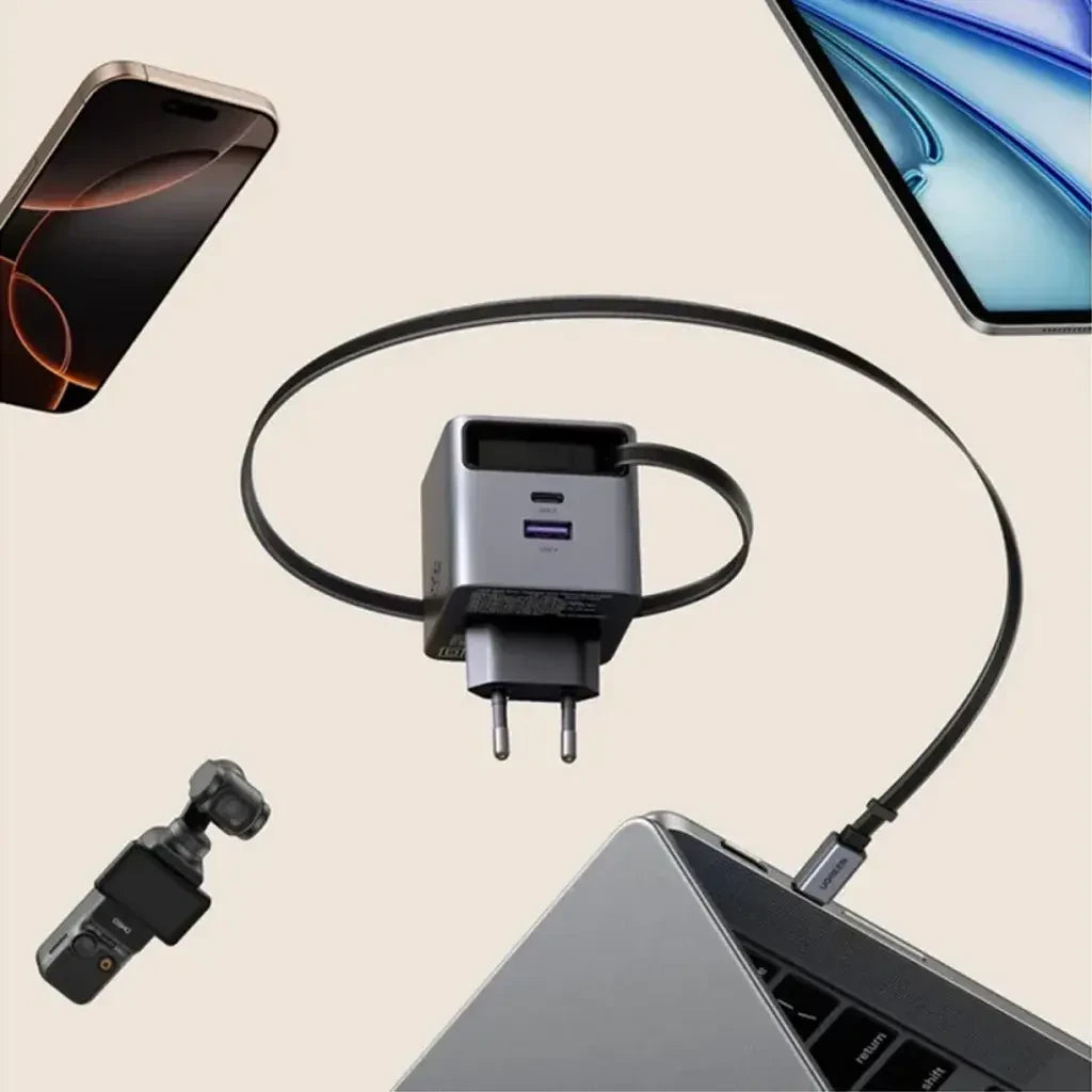 UGREEN 65W GaN Fast Charger with Retractable Cable
