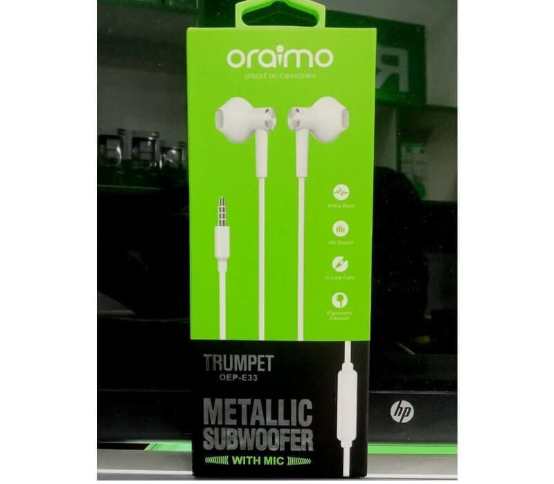 Oraimo White OEP-E33 In-ear EARPHONE